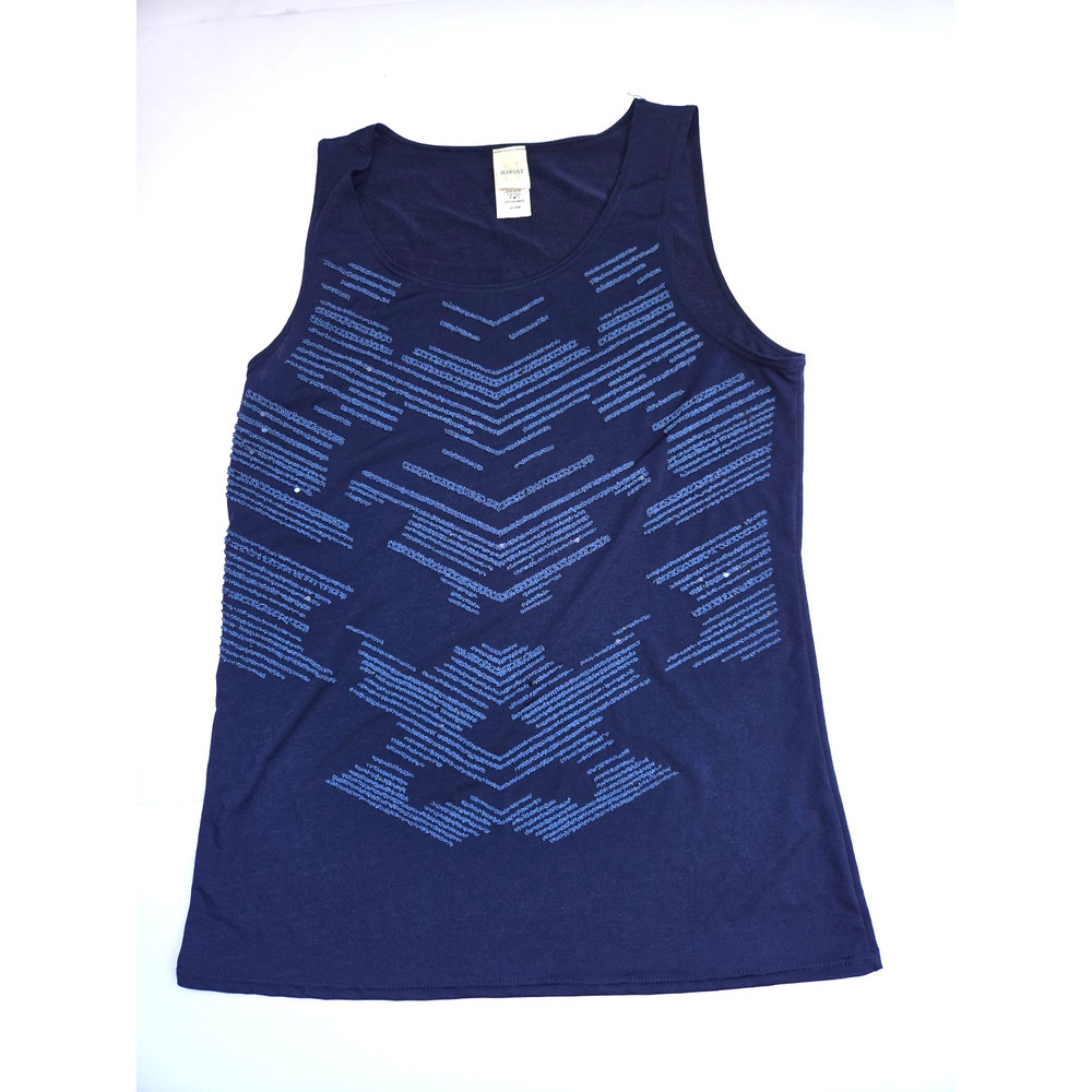 Napoli Beaded Tank Top Blue Size Medium EUC